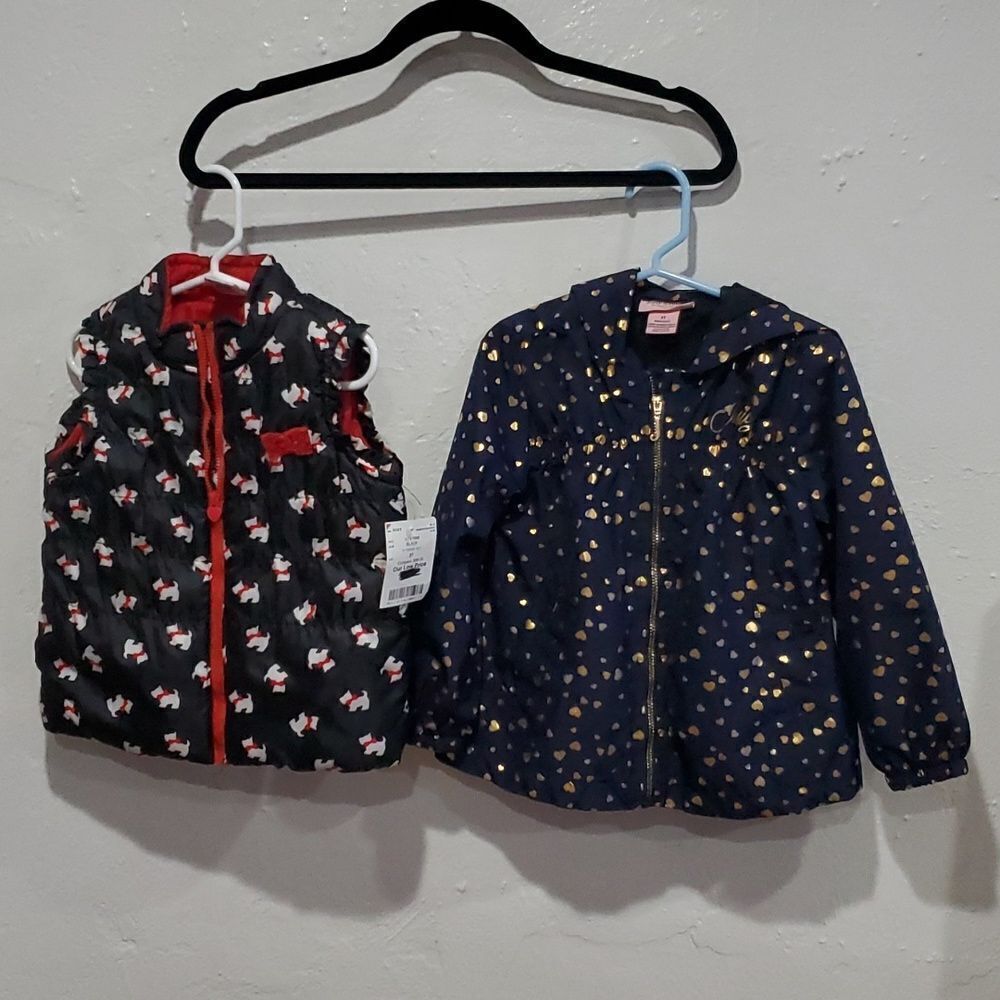2 Kids Hearts Jackets Juicy Couture & Nannette Doggie Vest Size 3T